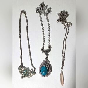 3 Necklaces, 1 Old, Turquoise, And Other